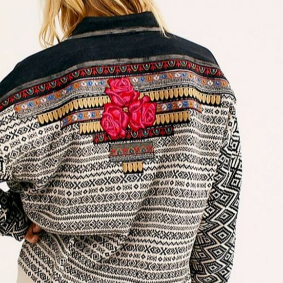 Free People Love Test Jacket Size M-L Well Worn Festival Bohemian - Picture 3 of 16